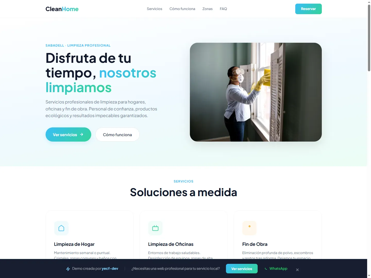 Captura demo Empresa de Limpieza — sector Servicios